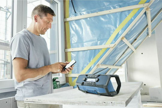 Bosch GPB 18V-2 C Επιτραπέζιο Ραδιόφωνο Επαναφορτιζόμενο με Bluetooth και USB Μπλε