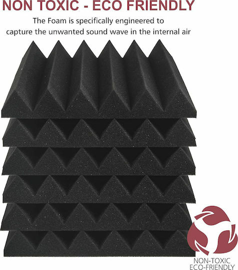 A2S Protection Ηχοαπορροφητικό Πάνελ (6τμχ) σε Σχέδιο Wedge 30.5cm x 30.5cm x 50mm