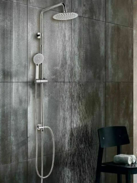 Karag Eleni Adjustable Shower Column without Mixer 93,5-120cm Silver