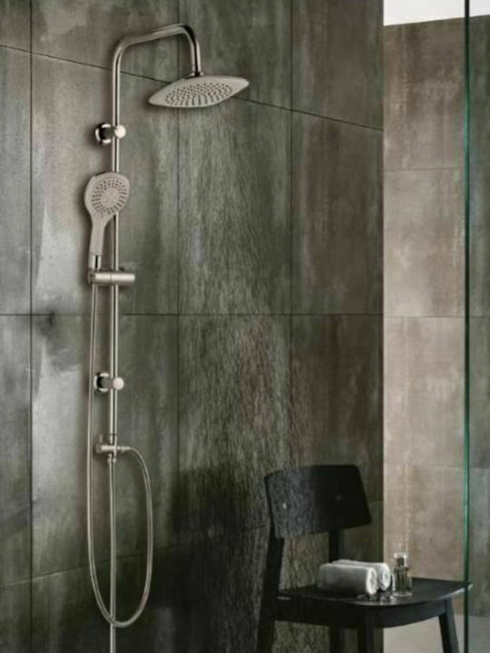 Karag Giota Duschsäule ohne Armatur 96.5cm Silber
