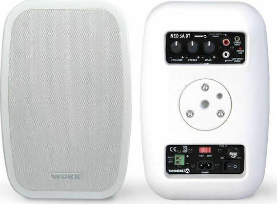 Work Powered Wall-mounted Speakers with Bluetooth NEO 5A BT (Pair) White