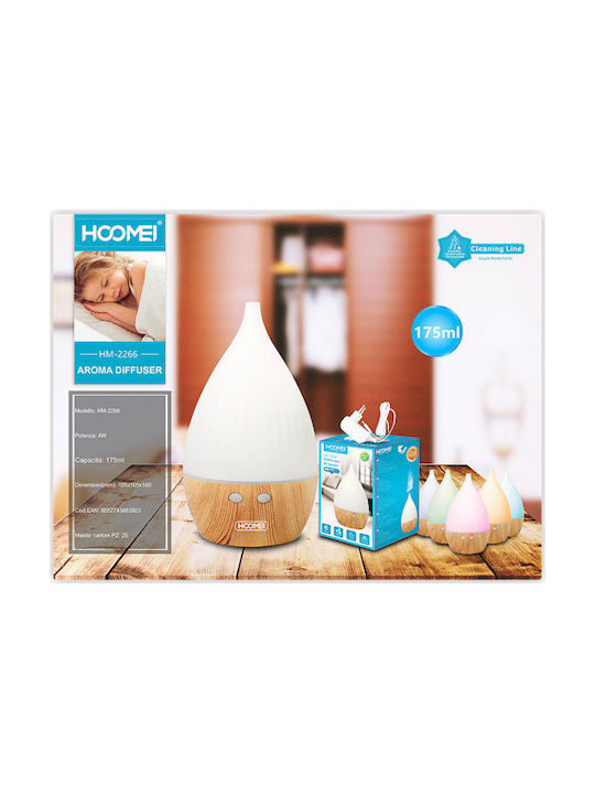 Hoomei Led Συσκευή Αρωματοθεραπείας με Χρονοδιακόπτη Λευκή 175ml HM-2266
