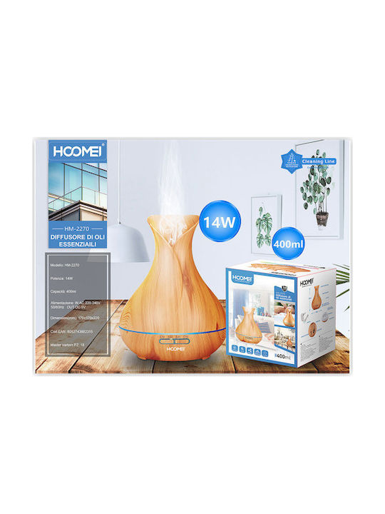Hoomei LED Aromatherapie-Diffusor Braun 400ml HM-2270