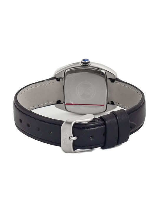 Time Force Watch with Black Leather Strap