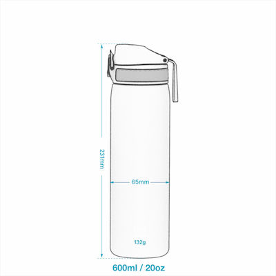 Ion8 Sport Slim Kids Water Bottle Plastic Orange 600ml
