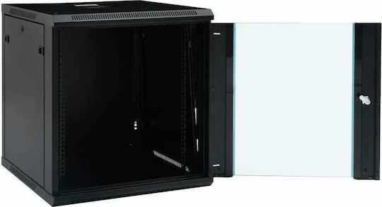 vidaXL Επιτοίχια καμπίνα 12U 19'' IP20 600 x 600 x 640 Μαύρο