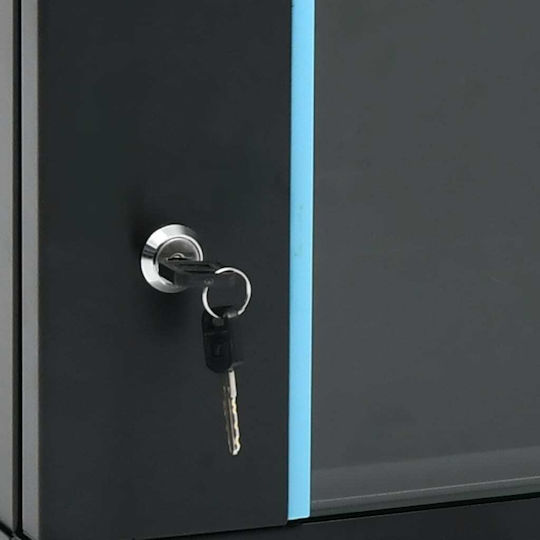 vidaXL Επιτοίχια καμπίνα 12U 19'' IP20 600 x 600 x 640 Μαύρο