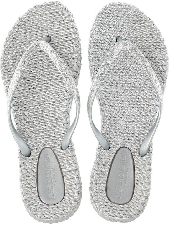 Ilse Jacobsen Women's Flip Flops Silver CHEERFUL01-71