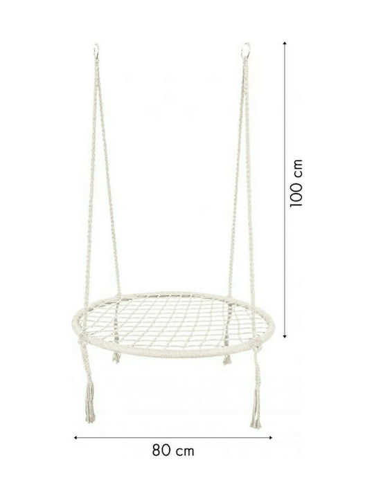GW-908 Hängende Garten & Veranda Schaukel Sessel Stoff White L80xB80xH100cm