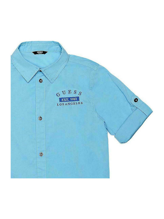 Guess Shirt Long Sleeve Popline Core Shirt N71H16W7RY0-G710 Blue Boy