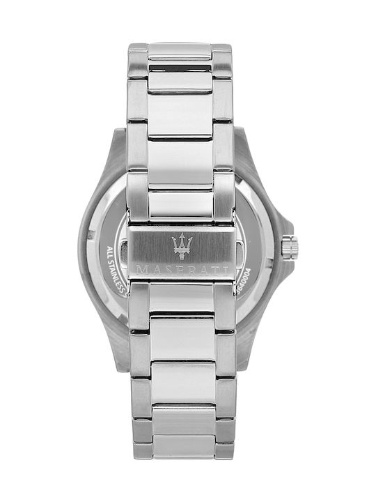 Maserati Sfida Ανδρικό Ρολόι 44mm Μπαταρίας με Ασημί Μεταλλικό Μπρασελέ