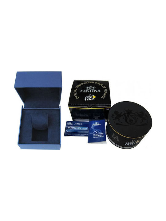 Festina Uhr Chronograph Batterie mit Blau Lederarmband F16992/2
