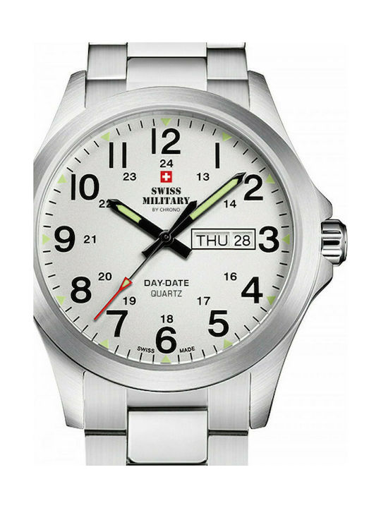 Swiss Military by Chrono Ceas Baterie cu Argintiu Brățară metalică SMP36040.26