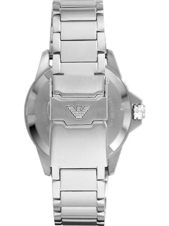 Emporio Armani Mario Men's Watch 42mm Battery with Silver Metal Bracelet