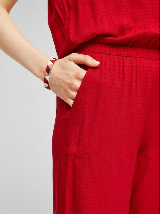 Women's Short Sleeve Jumpsuit Red