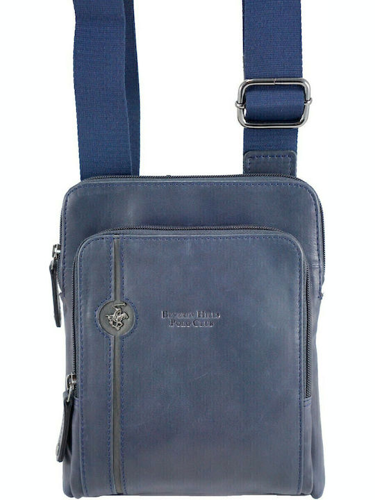 Leather Men's Bag Shoulder / Crossbody Navy Blue