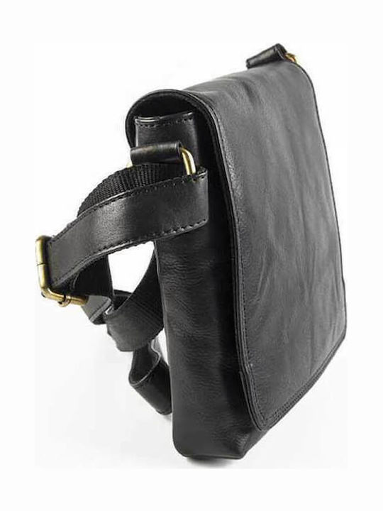 Leather Men's Shoulder / Crossbody Bag Black