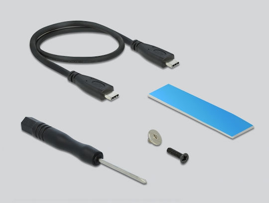 DeLock Твърд диск кутия M.2 PCI Express NVMe с връзка USB 3.2 в Черен цвят