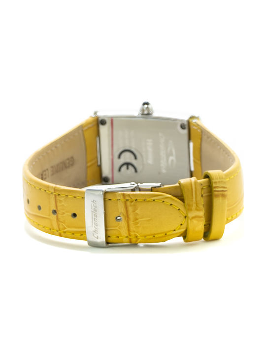 Chronotech Watch with Yellow Leather Strap CT7017L-06S