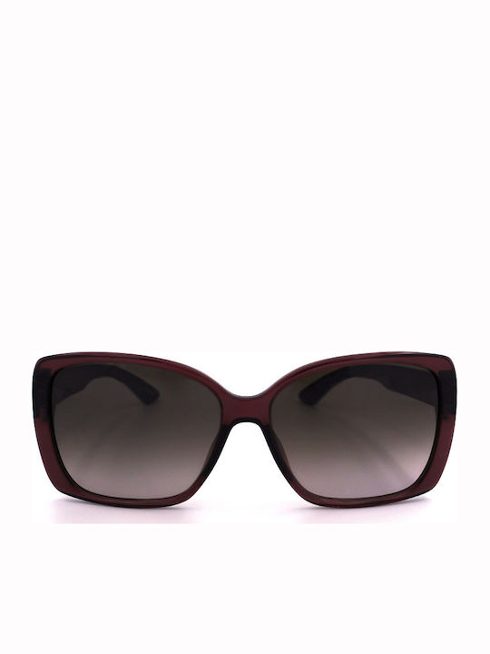 Escada Women's Sunglasses with Burgundy Plastic Frame and Black Gradient Lens SES351 0W48