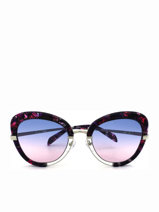 Emilio Pucci Women's Sunglasses with Brown Tartaruga Frame and Purple Gradient Lens EP115 54W
