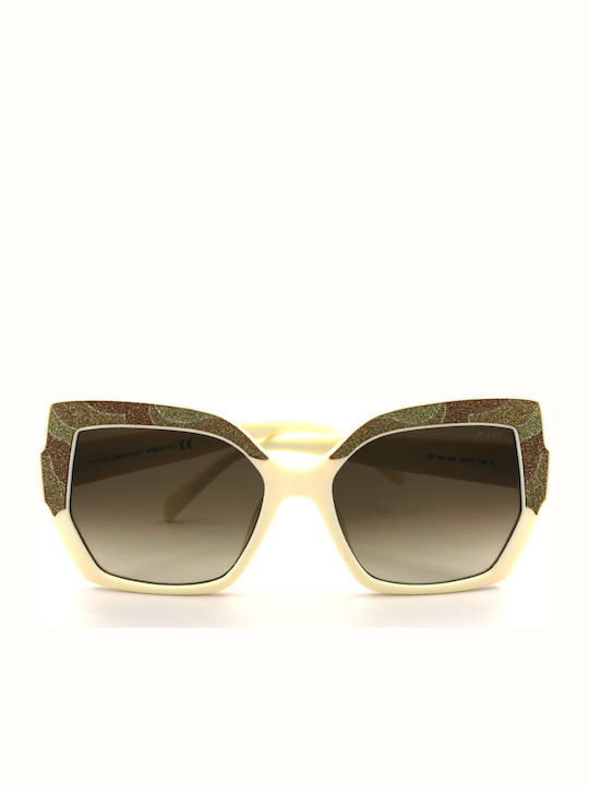 Emilio Pucci Damen Sonnenbrille mit Beige Kunststoff Gestell EP140 24F