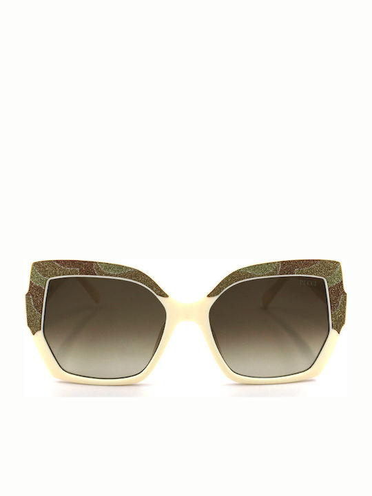 Emilio Pucci Damen Sonnenbrille mit Beige Kunststoff Gestell EP140 24F