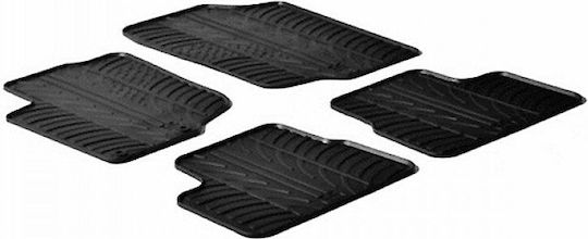 Lampa Set of Front and Rear Mats 4pcs Tray Type for Peugeot 207 Black