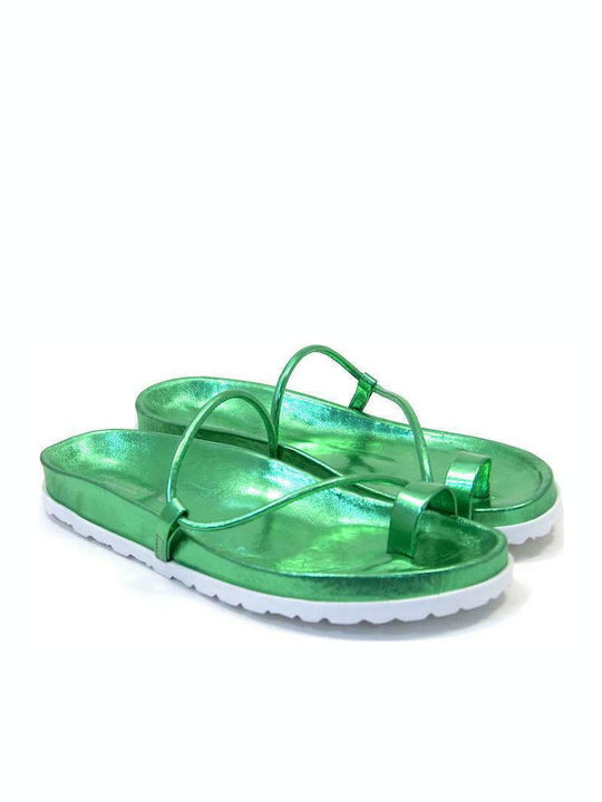 La Palma Women's Flat Sandals in Green Color