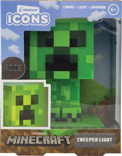 Paladone Lampă decorativă pentru copii Minecraft Creeper Verde 10εκ.