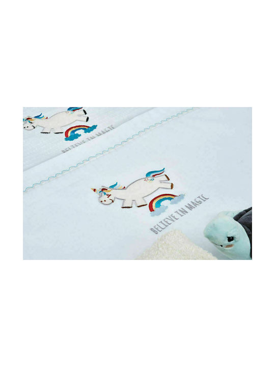 Cokitex Unicorn Baby Sheets Set Crib Cotton White 120x160cm 3pcs