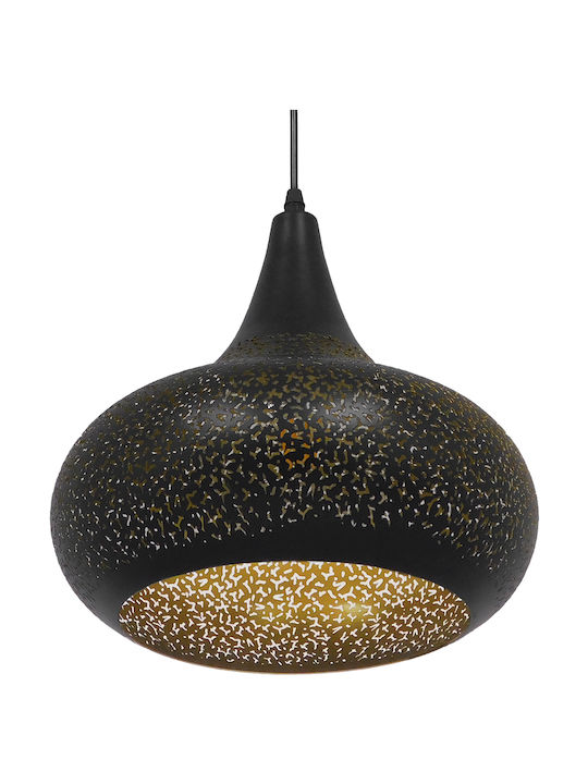 GloboStar Janis Black Bell Pendant Ceiling Light with E27 Socket 30x30x30cm