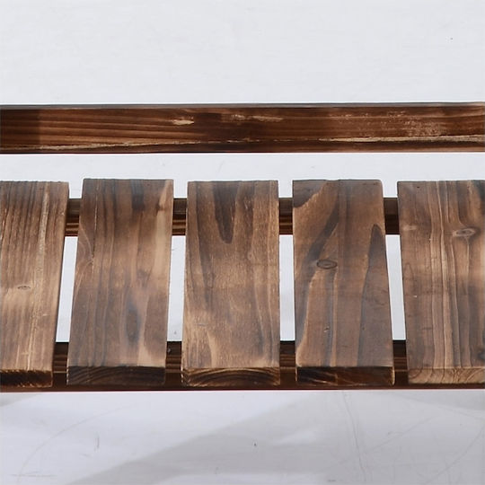 Outsunny Klappbares Regal Ebenen Blumentopf-Regal Holz Braun 93cmx37cmx93cmcm.