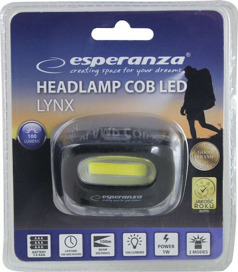 Esperanza Φακός Κεφαλής LED με Μέγιστη Φωτεινότητα 100lm