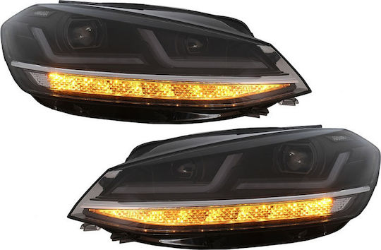 Osram Μπροστινά Φανάρια Led για Volkswagen Golf VII DRL Full Led Halogen Version Black 17-19 2τμχ