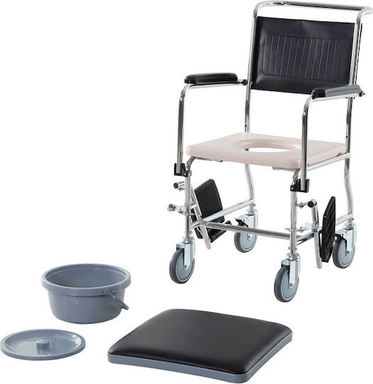HomCom Scaun Cu Rotile De Baie 43cm 713-060BK Negru