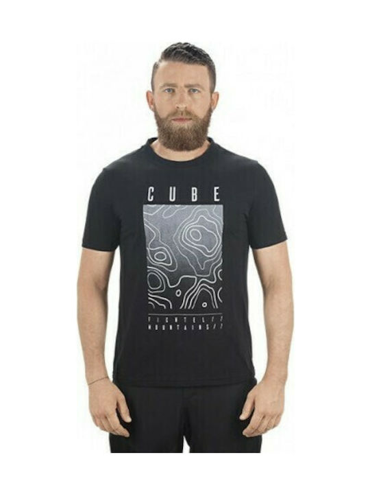 CUBE Fichtelmountains Men's Short Sleeves Cycling Jersey Black