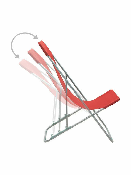 Liegestühle Metall mit Rot Stoff 2Stück 75x57x99cm