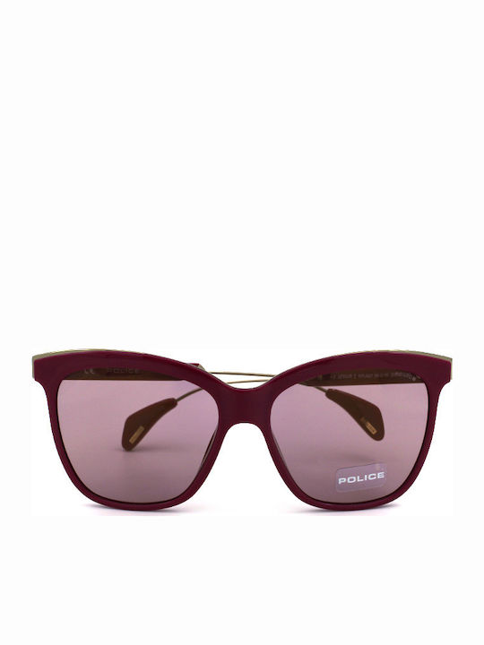 Police Damen Sonnenbrille mit Burgundisch Kunststoff Gestell und Burgundisch Linse SPL621 Z05G