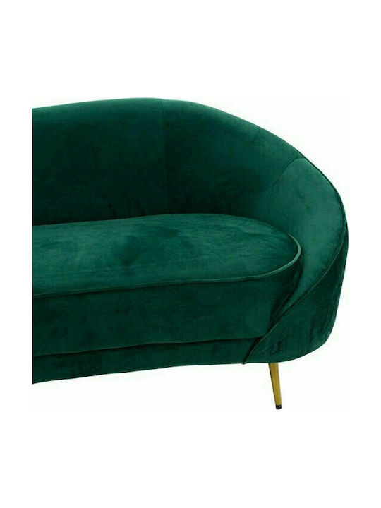 Amora Dreisitzer Sofa Samt Forest Green / Gold 180x81x77cm