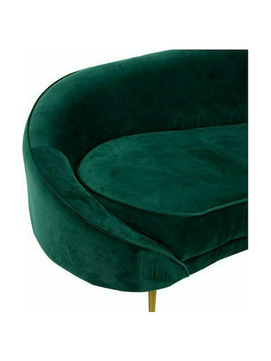 Amora Dreisitzer Sofa Samt Forest Green / Gold 180x81x77cm