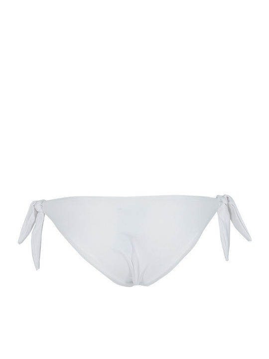 Bikini Slip με Κορδονάκια Λευκό