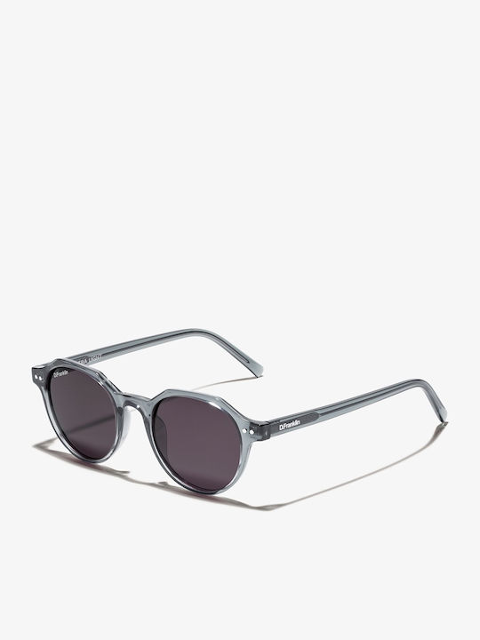 D.Franklin Ultra Light S Round Sunglasses Gray with Acetate Frame