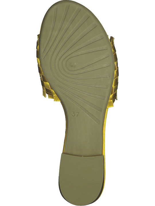 Mules mit Chunky Niedrig Absatz in Gelb Farbe