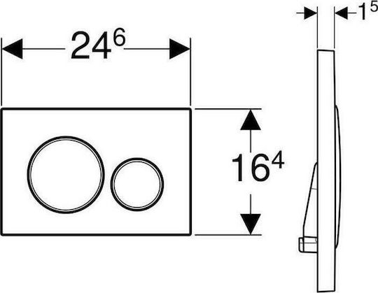 Geberit Sigma 21 Πλακέτα για Καζανάκια Διπλής Λειτουργίας Λευκό Γυαλί