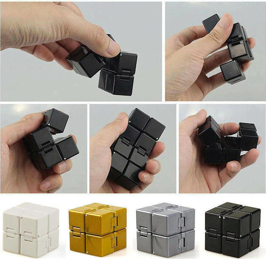 Anti Stress Fidget Infinity Cube Πλαστικό Μαύρο