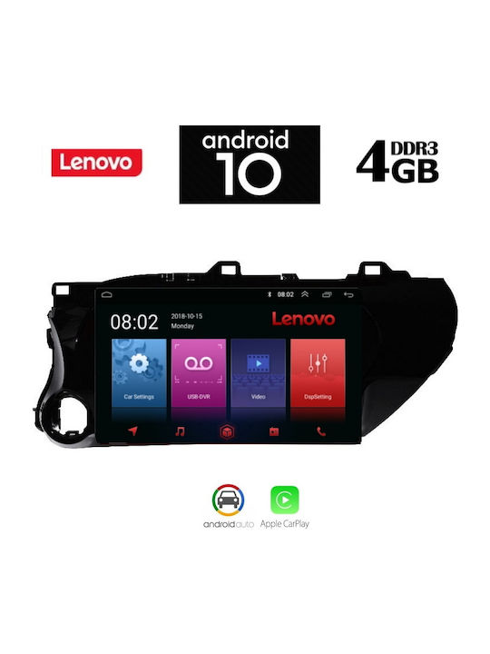 Lenovo Sistem Audio Auto pentru Toyota Hilux 2017> (Bluetooth/USB/AUX/WiFi/GPS/Partitură) cu Ecran Tactil 10.1" IQ-AN X6966_GPS