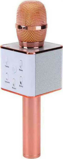 Wireless Karaoke Microphone Q7 Bluetooth in Rose Gold Color