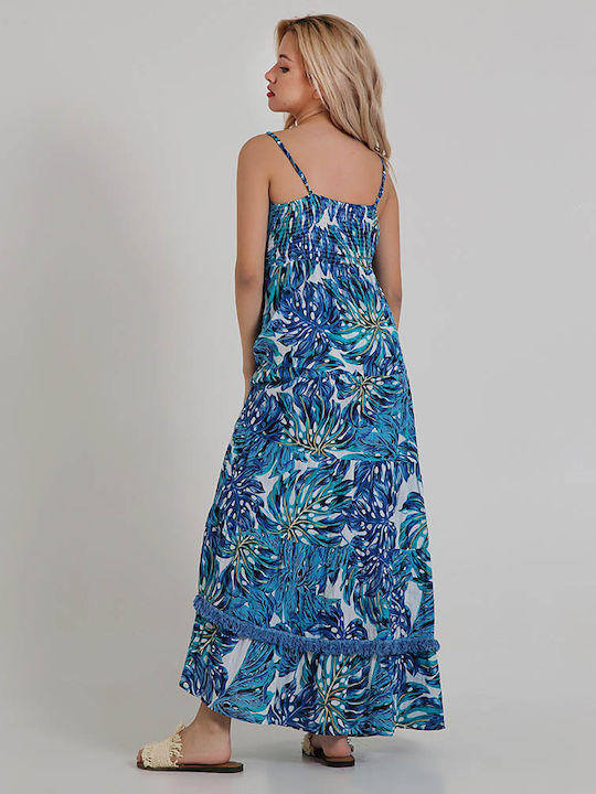 Ble Resort Collection Women's Maxi Dress Beachwear Blue