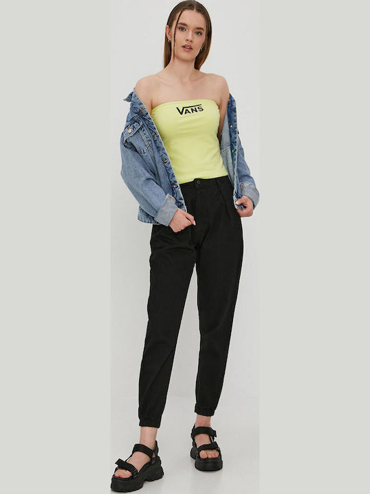 Flying V Women's Summer Blouse Cotton Strapless Green